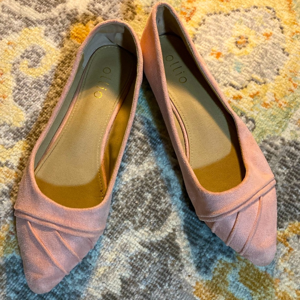 Ollio | Pink Suede Flats